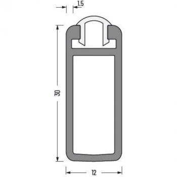 Kleiderstange Design Aluminium schwarz / edelstahlf. eloxiert